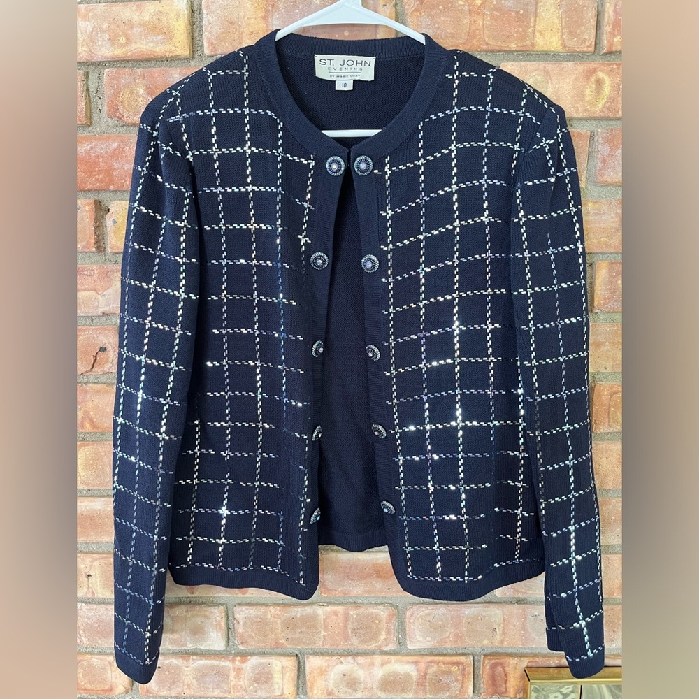 St. John Navy Cardigan